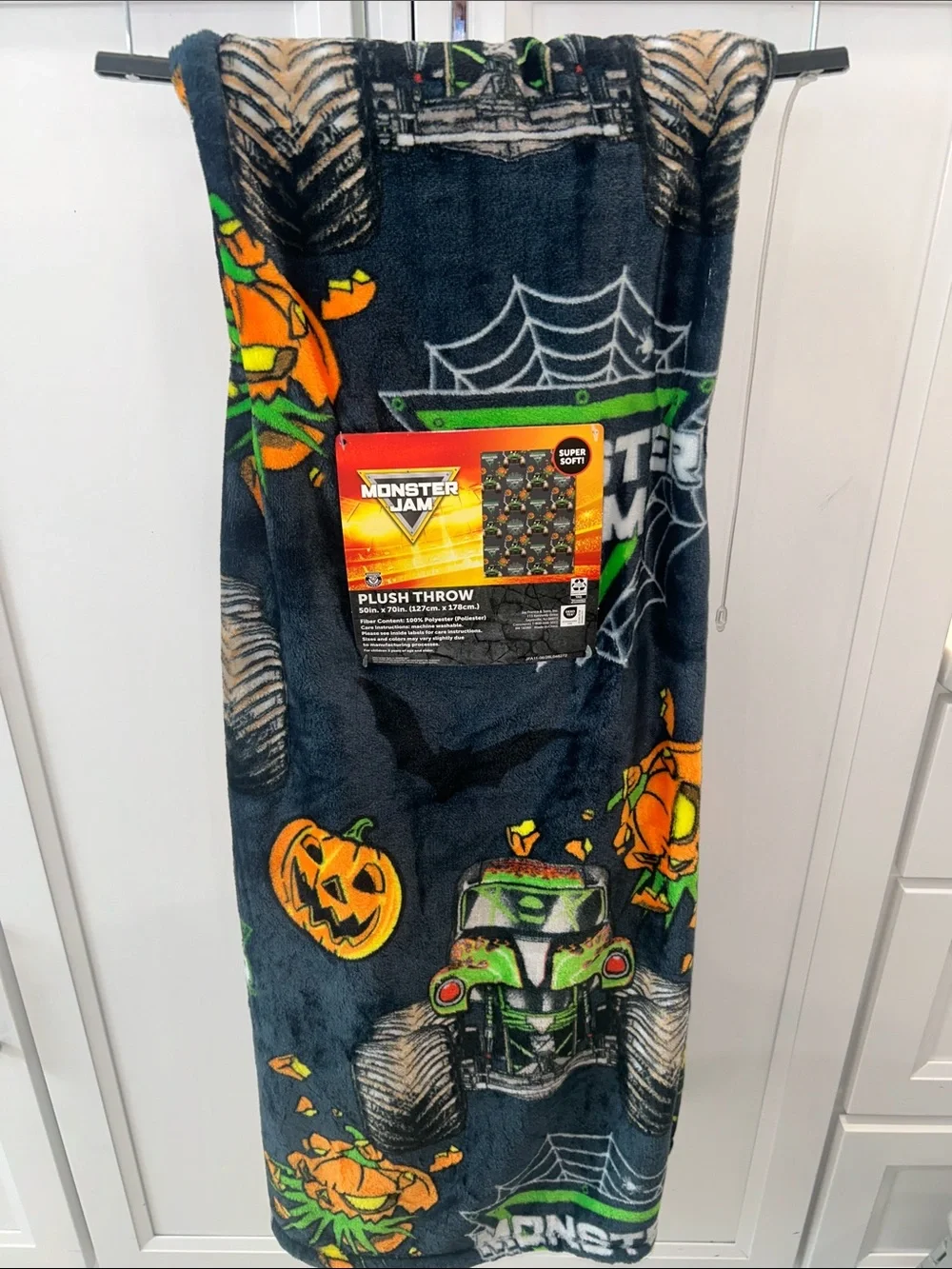 Halloween Monster Jam Plush Throw Blanket 50”x70”